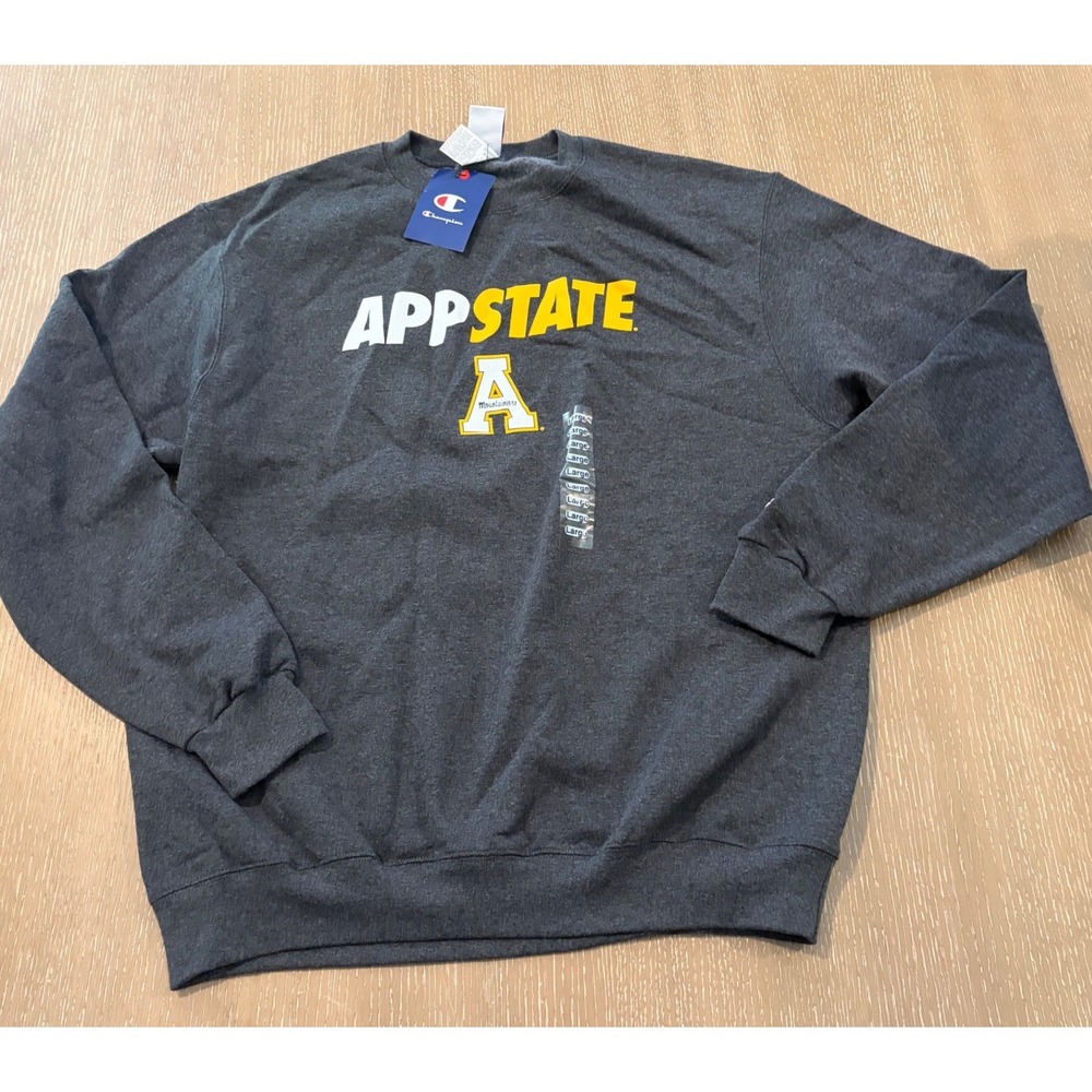 NWT Champion Appalachian State Mountaineers Crewneck Sweatshirt Men's Large Gray